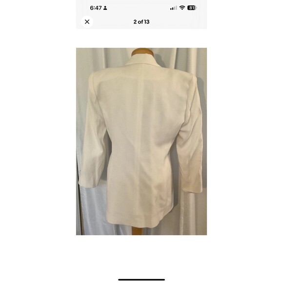 Solini White Double Breasted Star Blazer Womans Size 8 Vintage Y2K Rhinestones - Picture 2 of 12